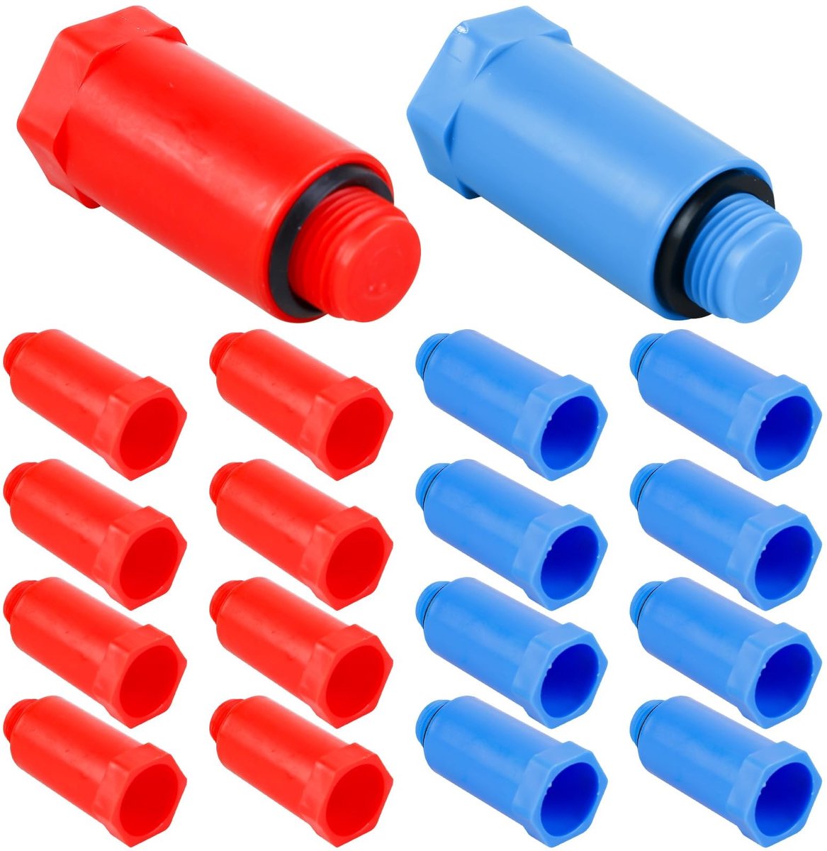 Dailygoods- Constructiestop set 1/2 inch - 20 Stuks - Drukstop - Temperatuurstabiel - Corrosiebestendig - Ideaal voor waterleidingen - Afsluitstop
