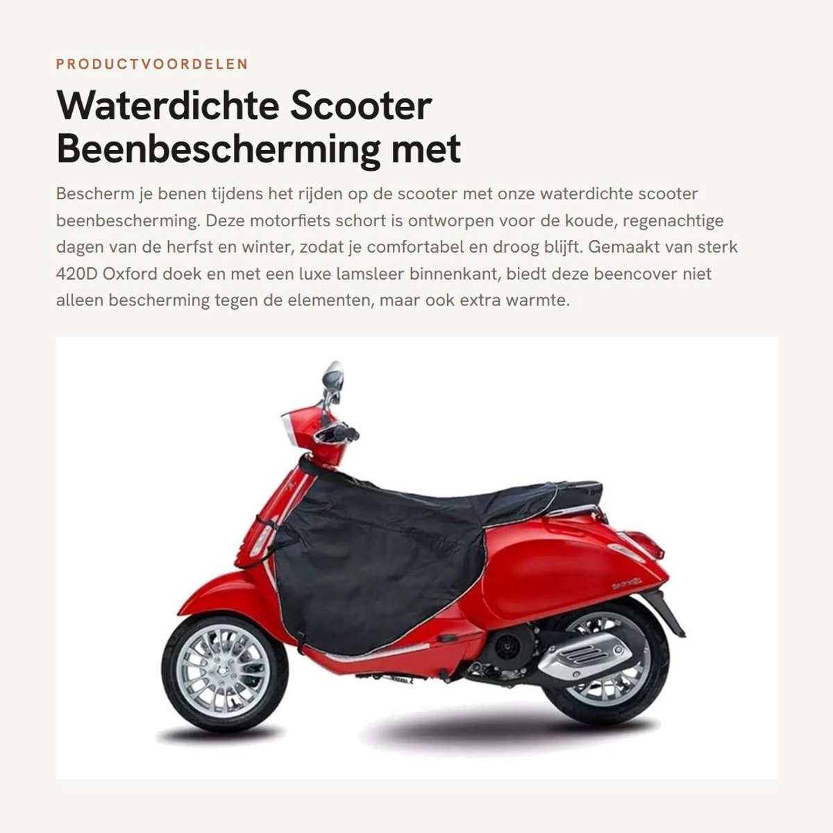 Dailygoods- Scooterbeenhoes Waterdicht - Motorbeschermhoes - Winddicht - Warmte-isolerend - Reflecterende Tape - Verstelbare Elastische Band - Scooterbescherming