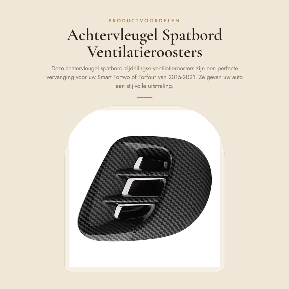 Dailygoods- Achtervleugel Hoogwaardig ABS - Vervanging voor Smart Fortwo/Forfour 453 - Antivibratie - Luxe Design - Eenvoudige Installatie - Duurzaam en Kleurvast - Spatbordbekleding