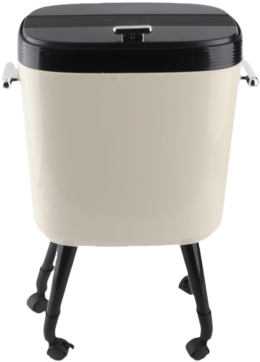 Dailygoods- Prullenbak 15 Liter - Hoge Prullenbak - Afsluitbaar Deksel - Smalle Prullenbak - Vuilnisbak met Wielen - Stevige Constructie