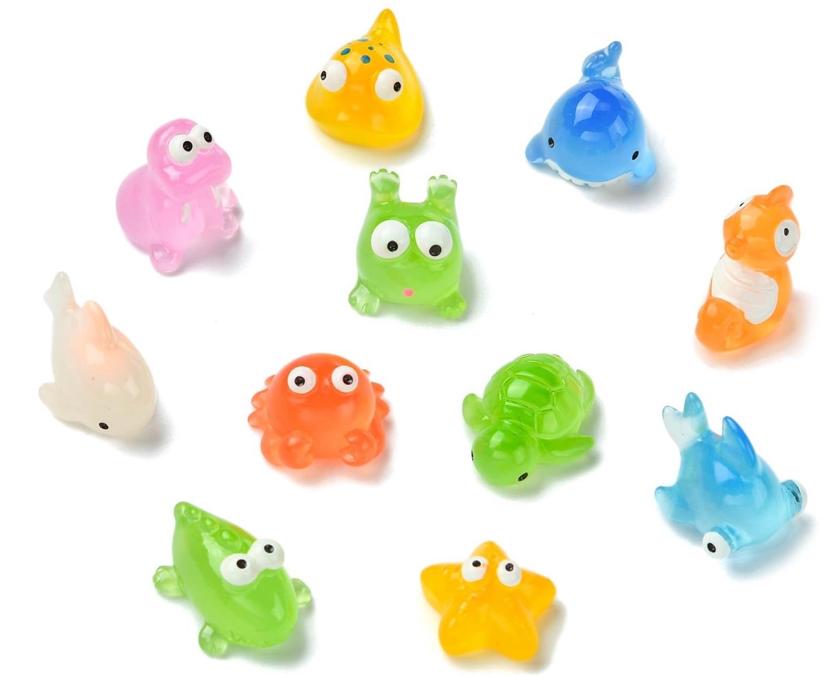 Dailygoods- Hars Beeldjes 55 Stuks - Oceaan Miniatuur Figuren - 3D Zee Dier Poppetjes - Decoratie voor Huis/Tuin - Lichtgewicht en Stevig - Miniatuurfiguren