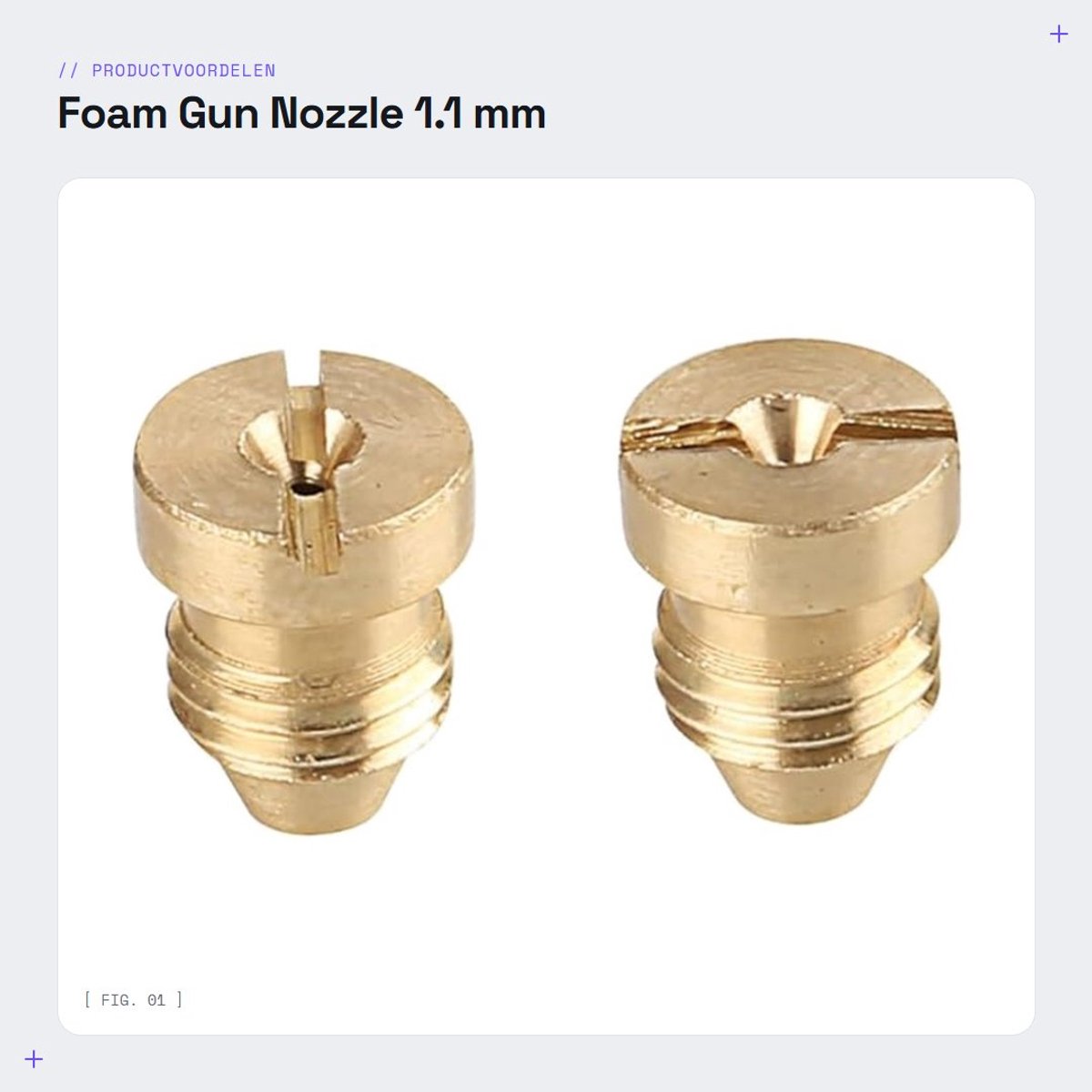 Dailygoods- Foam Gun Nozzle 1.1 mm - Vervangingsaccessoire - Universele Opening - Hoge Kwaliteit - Duurzaam - Voor Schuimmachine - Schuimkanon