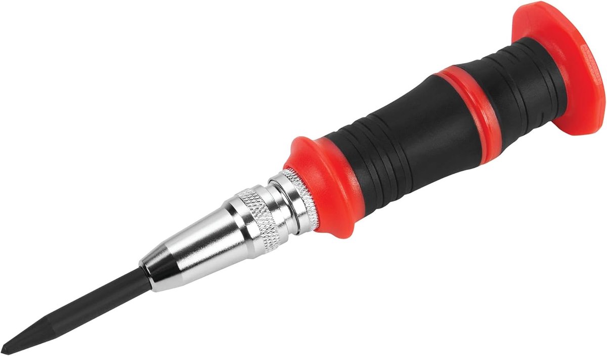 Automatische Center Punch - Markeerpen Pons - Nauwkeurig Markeren - Verstelbare Kracht - 8 x 4 x 22 cm - Zwart