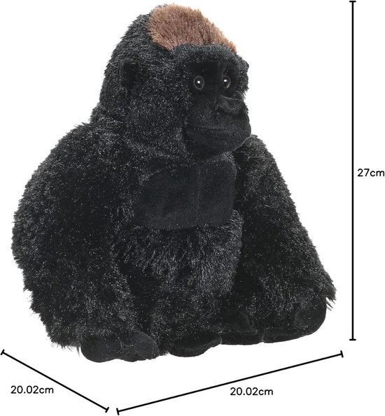 Pluche Gorilla - Knuffeldier Aap - Spelen Leren - Gemaakt van gerecycled materiaal - 30 cm - Zilverrug — afbeelding 4
