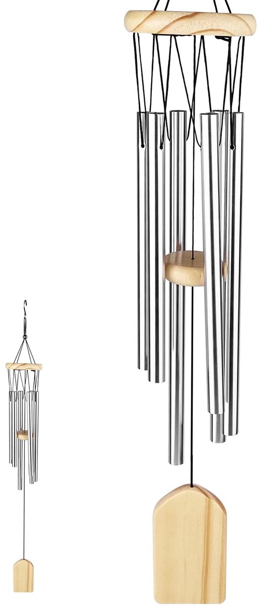 Dailygoods- Windgong Hoogwaardig Aluminium - Klankspel Buiten - Hangend Windspel - Tuindecoratie - 70 cm Lengte - Rustgevende Tonen
