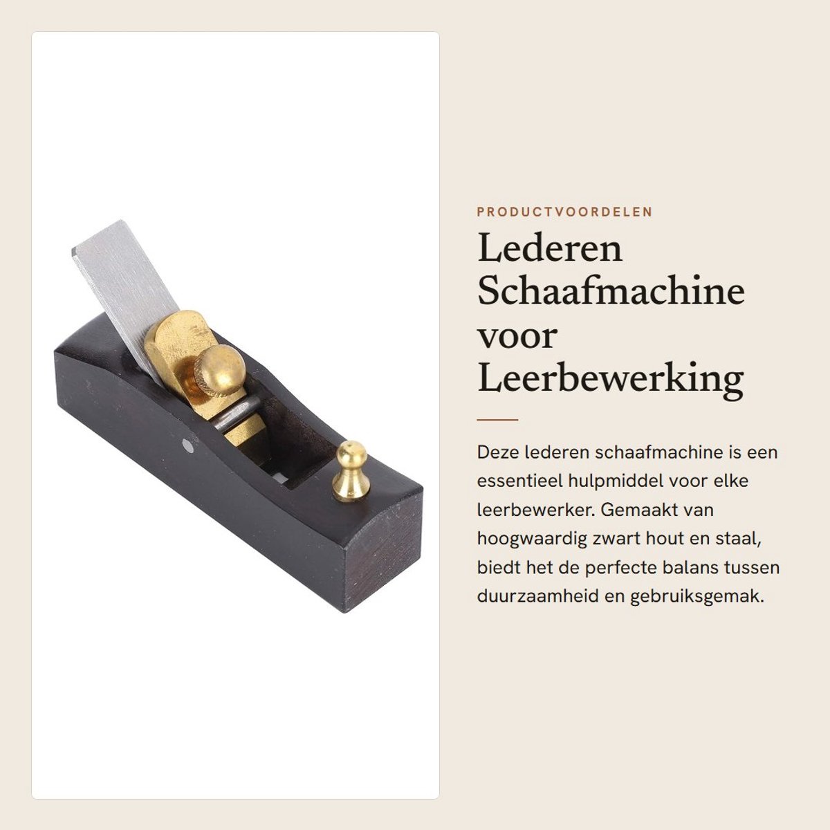 Dailygoods- Schaafmachine Hoogwaardig Hout en Staal - Vliegtuigsnijder - Leer/Snijden - Compact - Professioneel - Nauwkeurig Werk - Leersnijder