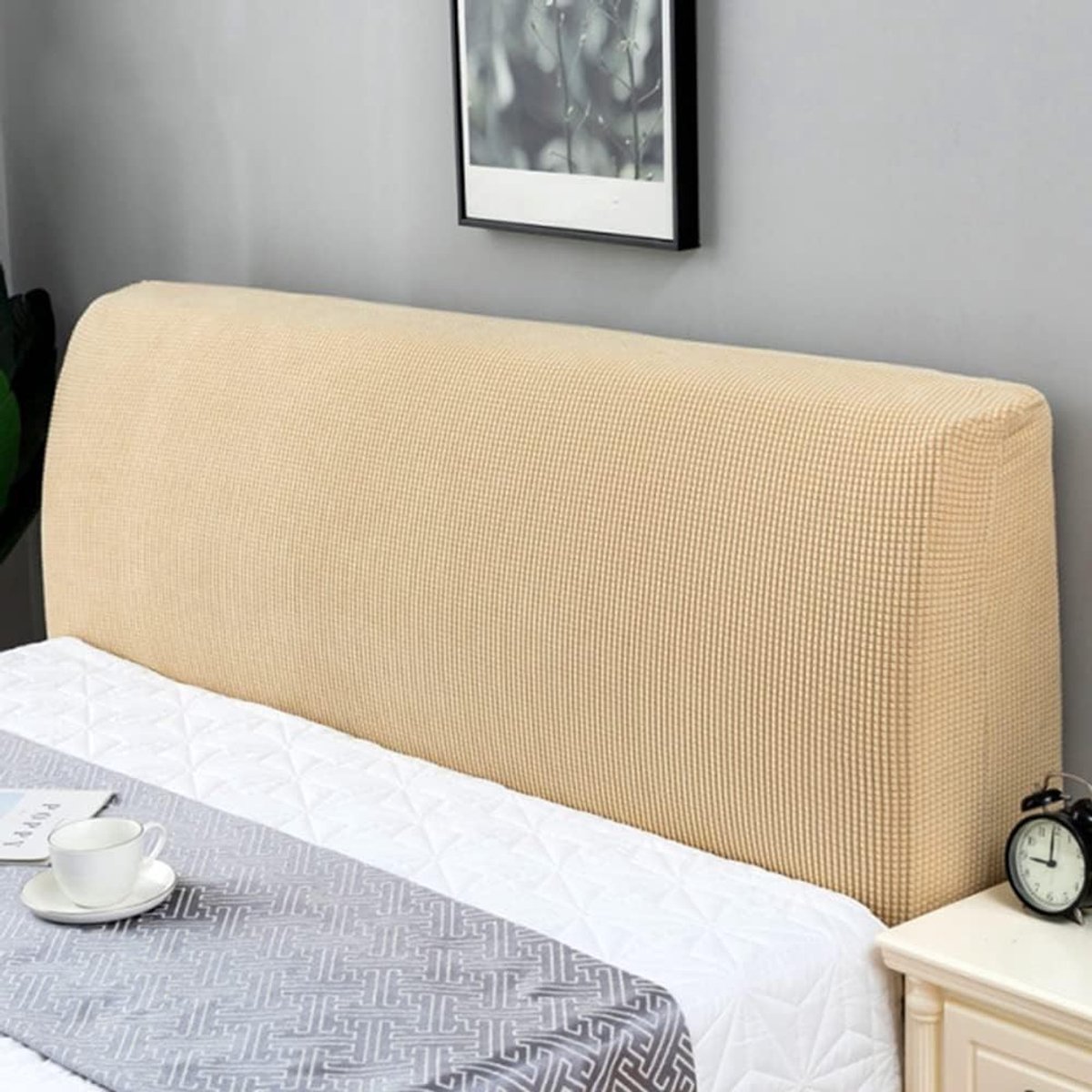 Dailygoods- Hoofdbordbekleding Stretch - Hoofdbord Hoes 180 cm - Rekbare Beschermhoes - Overtrek - Afdekking Gevoerd Hoofdeinde - 95% Polyester - Hoofdbordhoes