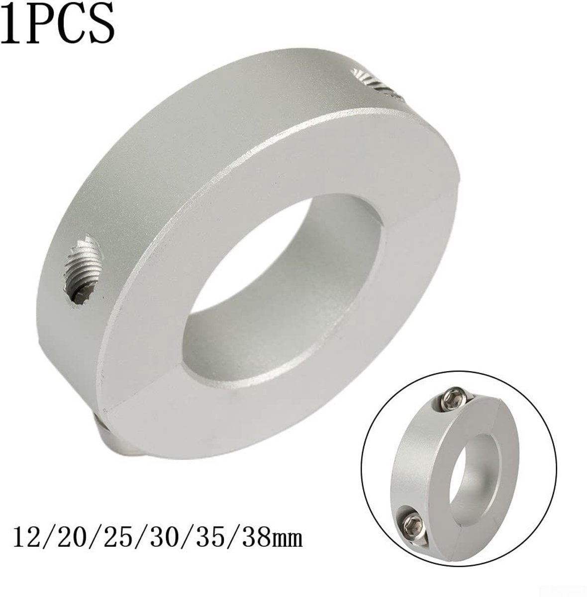 Dailygoods- Klem Dubbele Split 12mm - Binnendiameter 12mm/20mm/25mm/30mm/35mm/38mm - Aluminiumlegering - Anticorrosie Behandeling - 1 Stuk - Klemring
