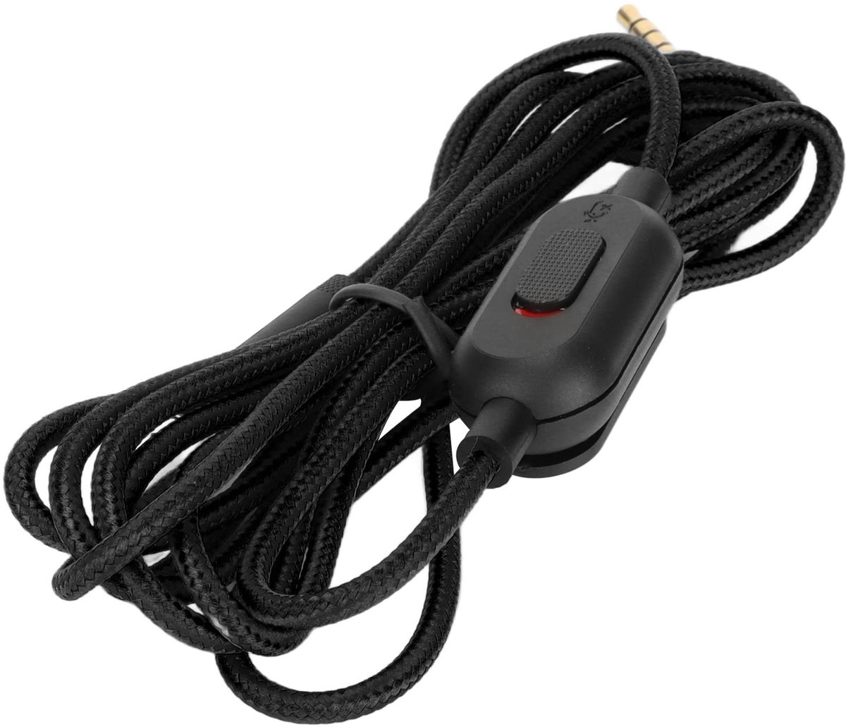Dailygoods - Hoofdtelefoonkabel - Gaming-koptelefoon - Volumeregeling en mute-schakelaar - Zwart - Vervangende kabel - Geschikt voor Pro X Wire G Mic...