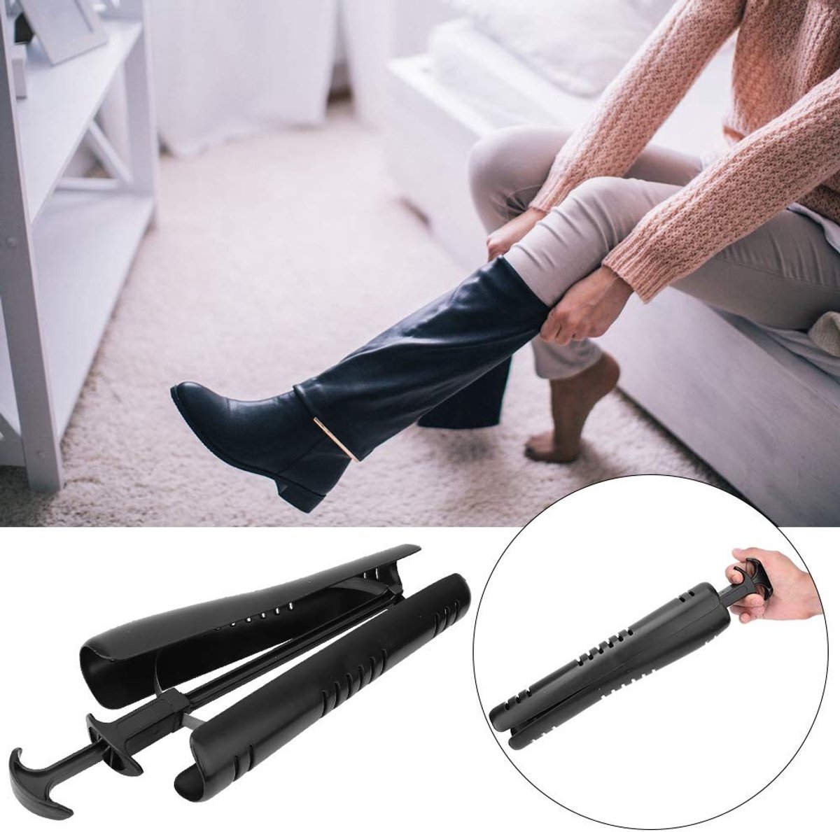 Dailygoods- Brancard met Dikke Handgreep - Schoen Brancard - Laarzen Expander - Plastic Schoenhouder - Stevig Materiaal - Roestwerende Coating - Schoenopvuller