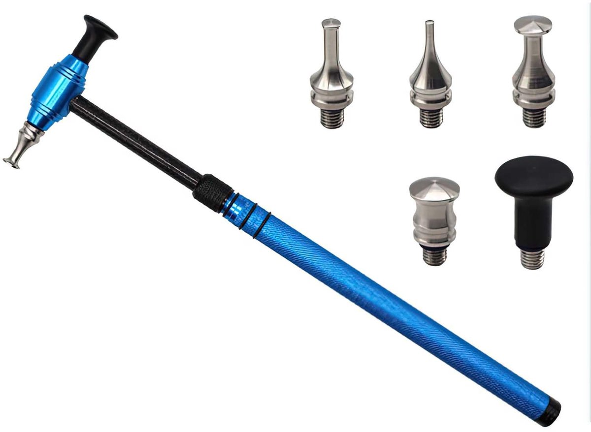 Dailygoods- Deukgereedschap Telescopisch - Reparatiegereedschap - Hamer met 5 Knock-Down-Koppen - Lakvrije Deukverwijderingsset - Aluminiumlegering - Nauwkeurige Aanpassing - Deukverwijderaar