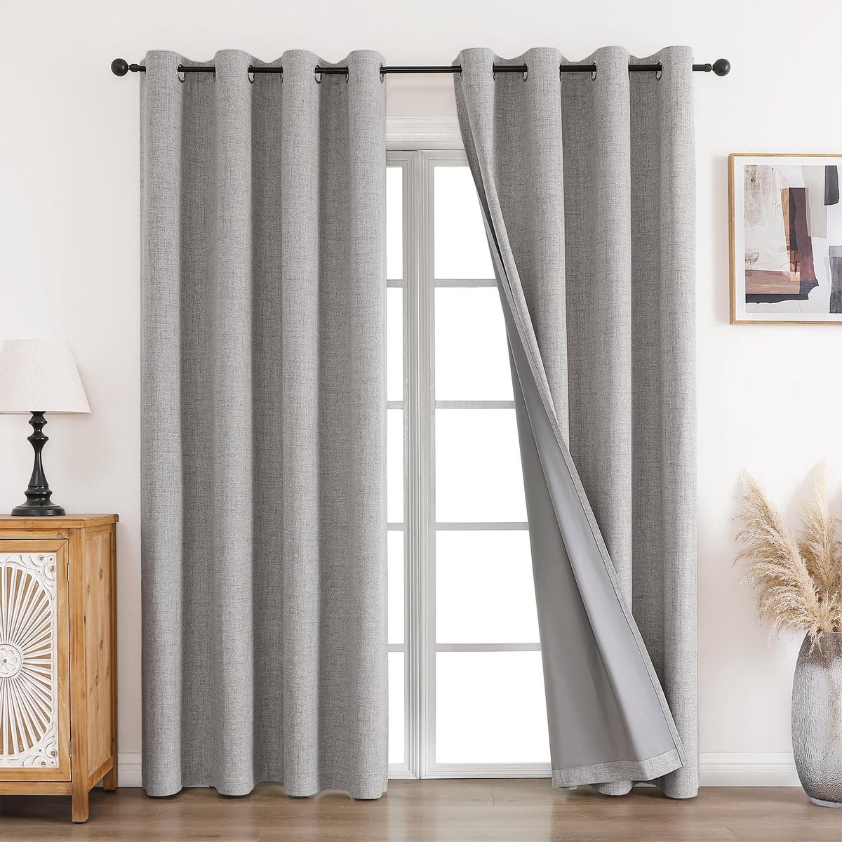 Dailygoods- Gordijnen Verduisterend - Warmte-isolerend - Geluidsreducerend - 2 Stuks - H225xB140cm - Zacht Polyester - Verduisteringsgordijnen