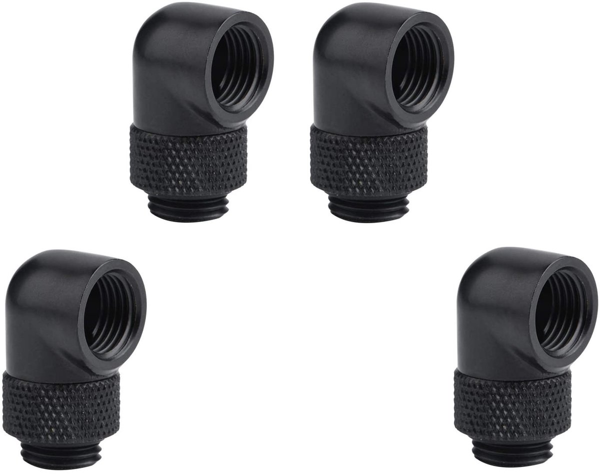 Dailygoods - G1/4inch Male to Female Extension Fitting - 90° Rotating - Perfect voor waterkoeling - Hoogwaardige adapter - Geschikt voor desktop compu...