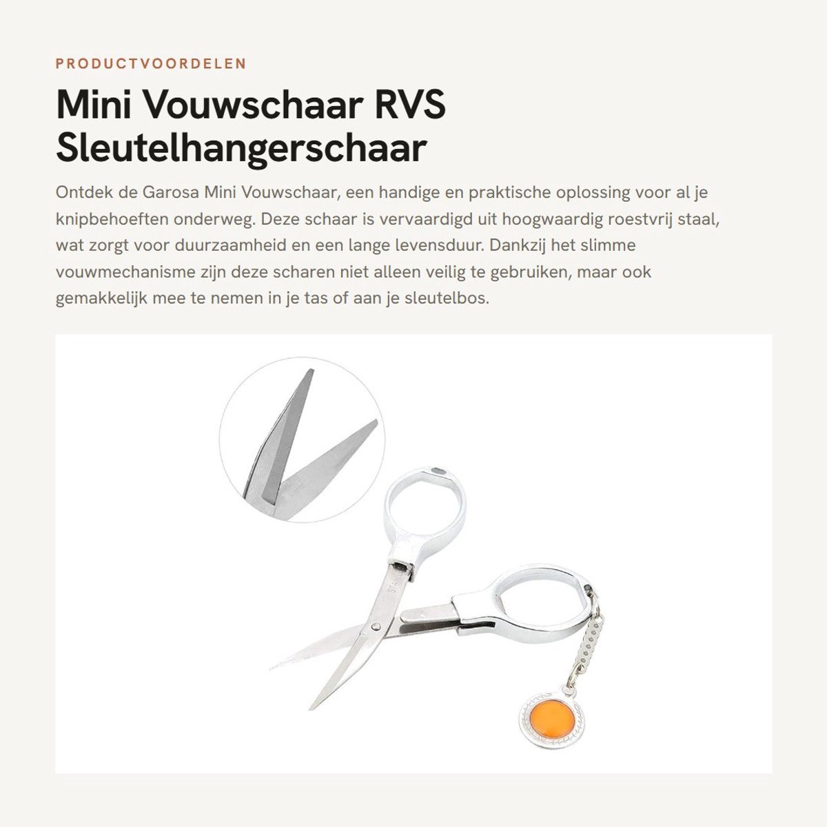 Dailygoods- Vouwschaar Roestvrij Staal - Sleutelhanger - Opvouwbaar - Duurzaam - Reisgereedschap - Praktisch Ontwerp