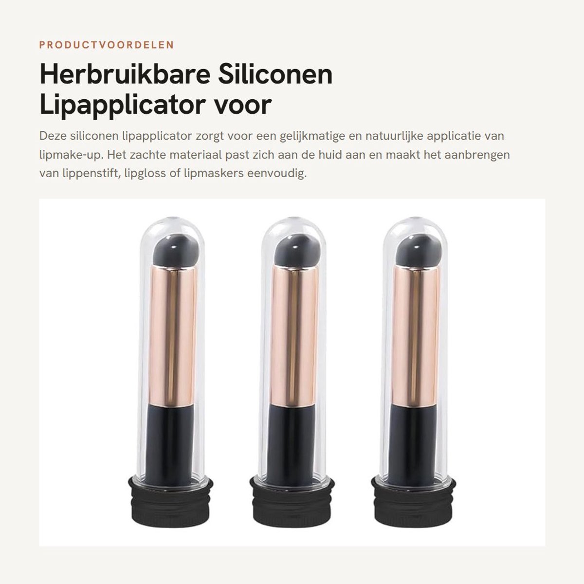Dailygoods- Lipapplicator 3-delig - Herbruikbare Lippenmaskerapplicator - Siliconen Make-upborstel - Geschikt voor Lipmake-up - Blenden van Blush/Highlighter - Zachte Aanpassing aan de Huid