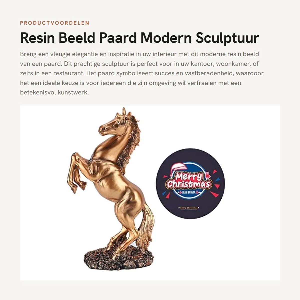 Dailygoods- Paard Beeld - Hars Sculptuur - Moderne Bureaudecoratie - Europese Stijl - Duurzaam - Perfect Cadeau