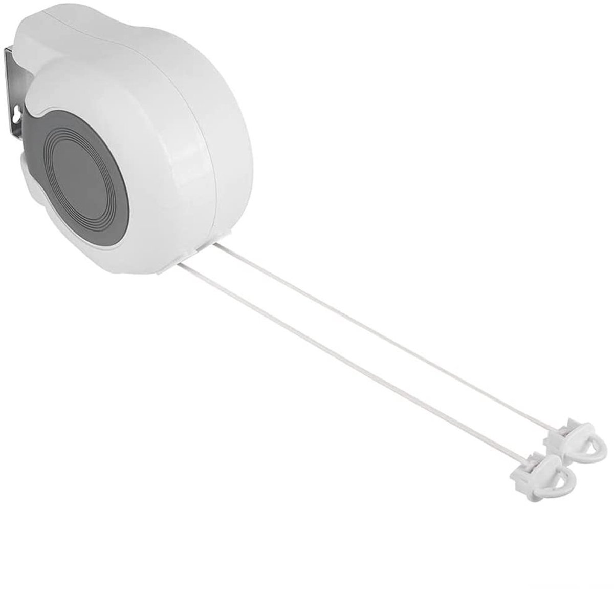 Dailygoods- Kledingdrooglijn 13m - Wandgemonteerd - Intrekbaar - Dubbele Lijn - Ruimtebesparend - Geschikt voor Binnen/Buiten - Waslijn