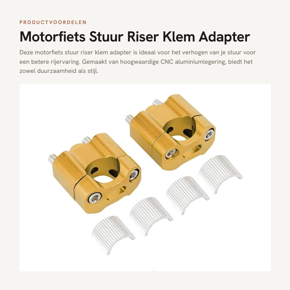 Dailygoods - Motorfiets Stuur Riser Klem Adapter CNC Aluminium 22mm / 28mm