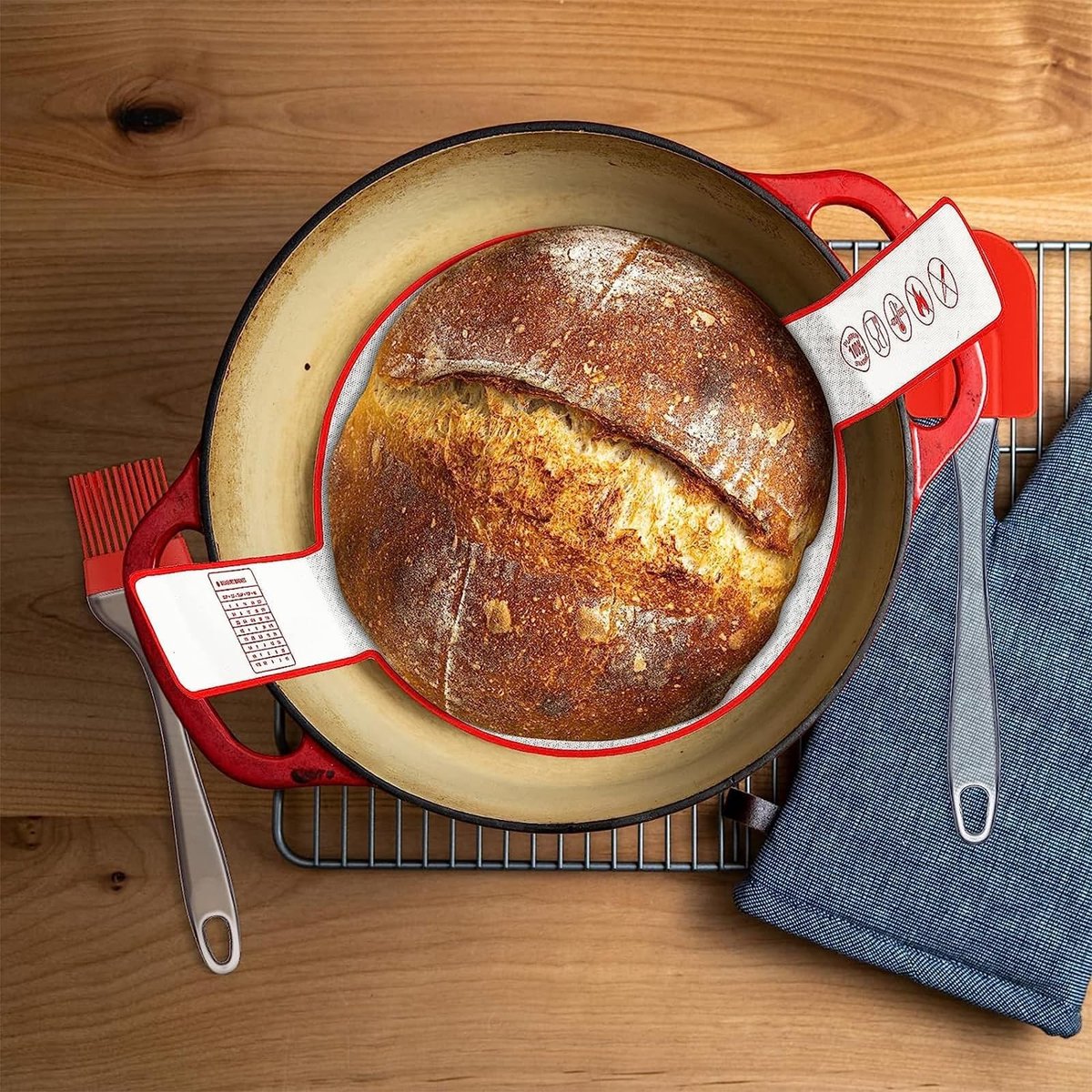 Dailygoods- Bakmat Groot Formaat - Siliconen Bakmat - Herbruikbare Bakmat - Ovenaccessoires - Lange Handgrepen - Deegonderlegger - Bakplaat