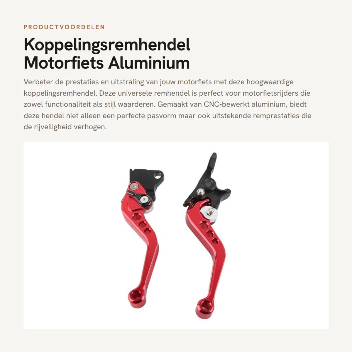 Dailygoods- Koppelingsremhendel CNC Aluminium - Remhendel Motorfiets - Universeel - 22mm - Hoogwaardige Kwaliteit - Verhoogt Rijveiligheid
