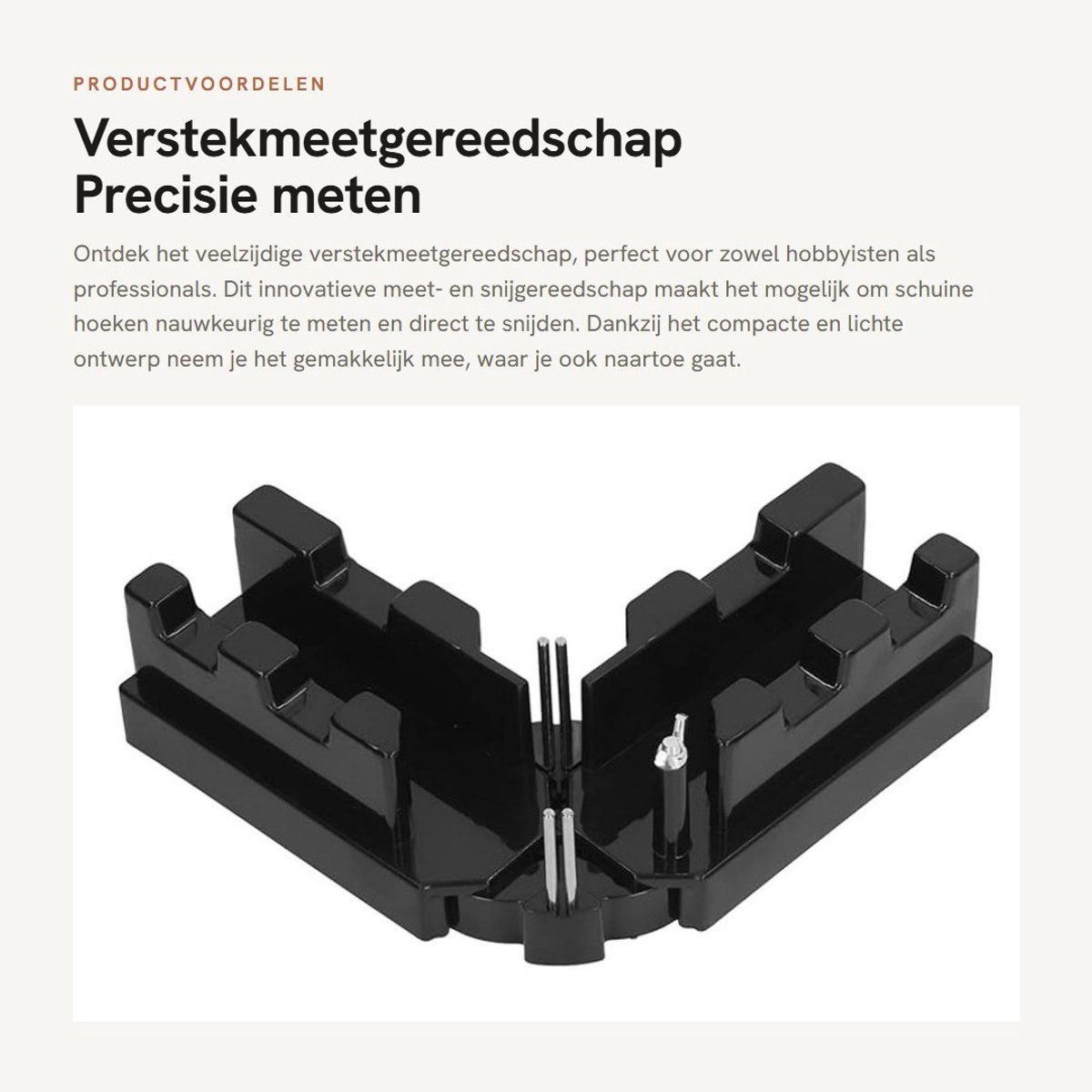 Dailygoods- Verstekmeetgereedschap 2-in-1 - Nauwkeurig Zagen - Draagbaar - Slijtvaste ABS-kunststof - Compact - Lichtgewicht - Hoekmeter