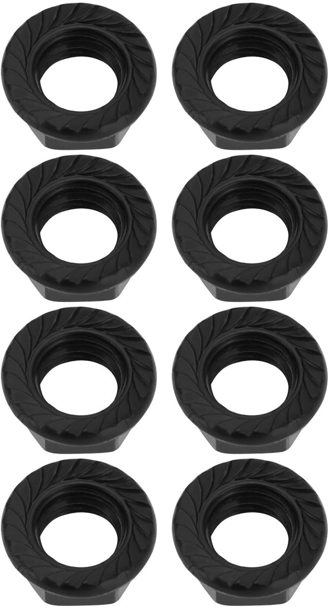 Dailygoods- Trapasmoer 8 Stuks - Staal - Hoogte 12mm - Gatdiameter 10mm - Buitendiameter 17mm - Roestbestendig - Slijtvast - Crankmoer