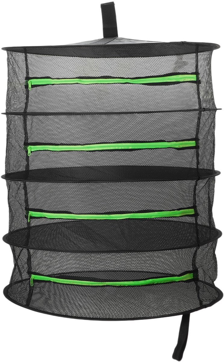 Dailygoods- Kruidendroogrek 4-laags - Opvouwbaar Net - Hang-kruidenrek - Lichtgewicht Polyester - Efficiënte Luchtcirculatie - Veilig Drogen - Droognet