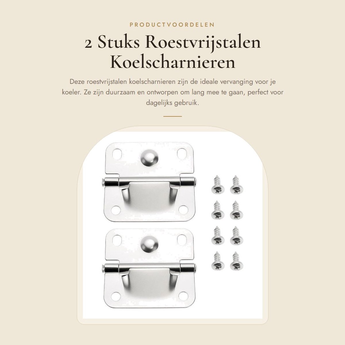 Dailygoods - 2 Stuks Roestvrijstalen Koelscharnieren voor IJskast