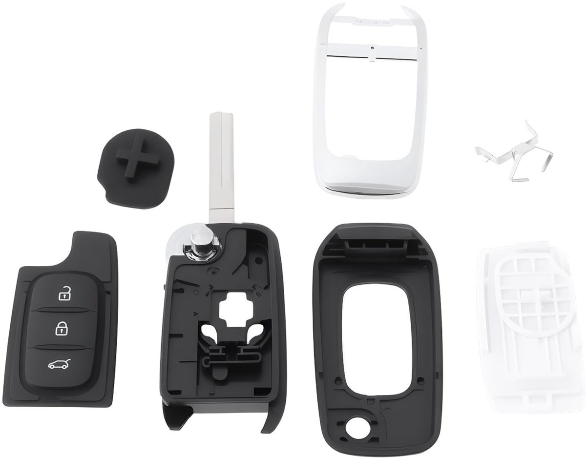 Dailygoods - Reservesleutelbehuizing met 3 Knoppen voor Renault Modellen