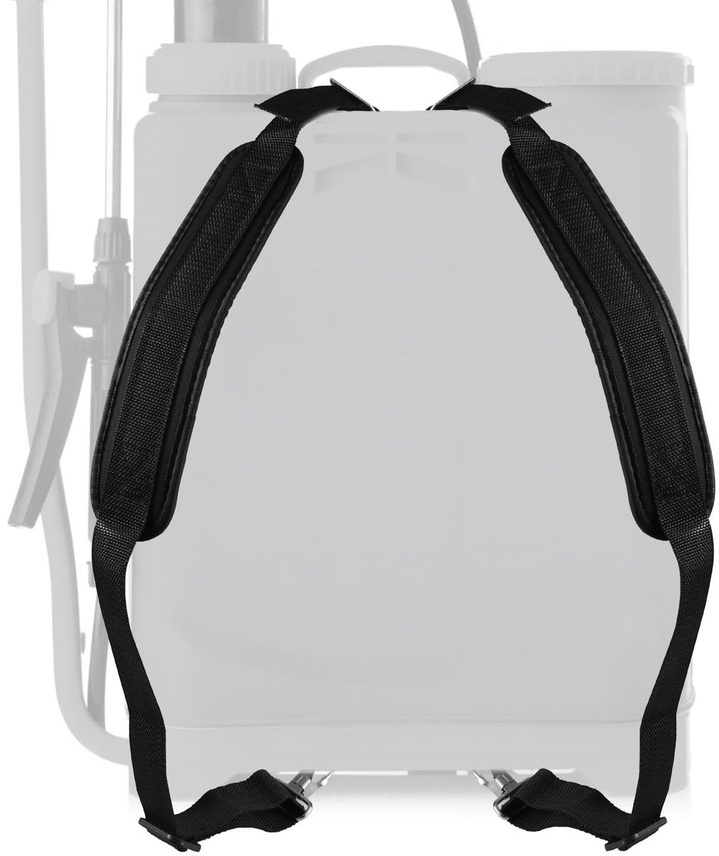 Dailygoods- Rugzakverstuiver Vervangende Banden - 2 Stuks - Gevoerde Schouderbanden - Polypropyleen - Zwart - 97 cm Lengte - Spuitrugzak