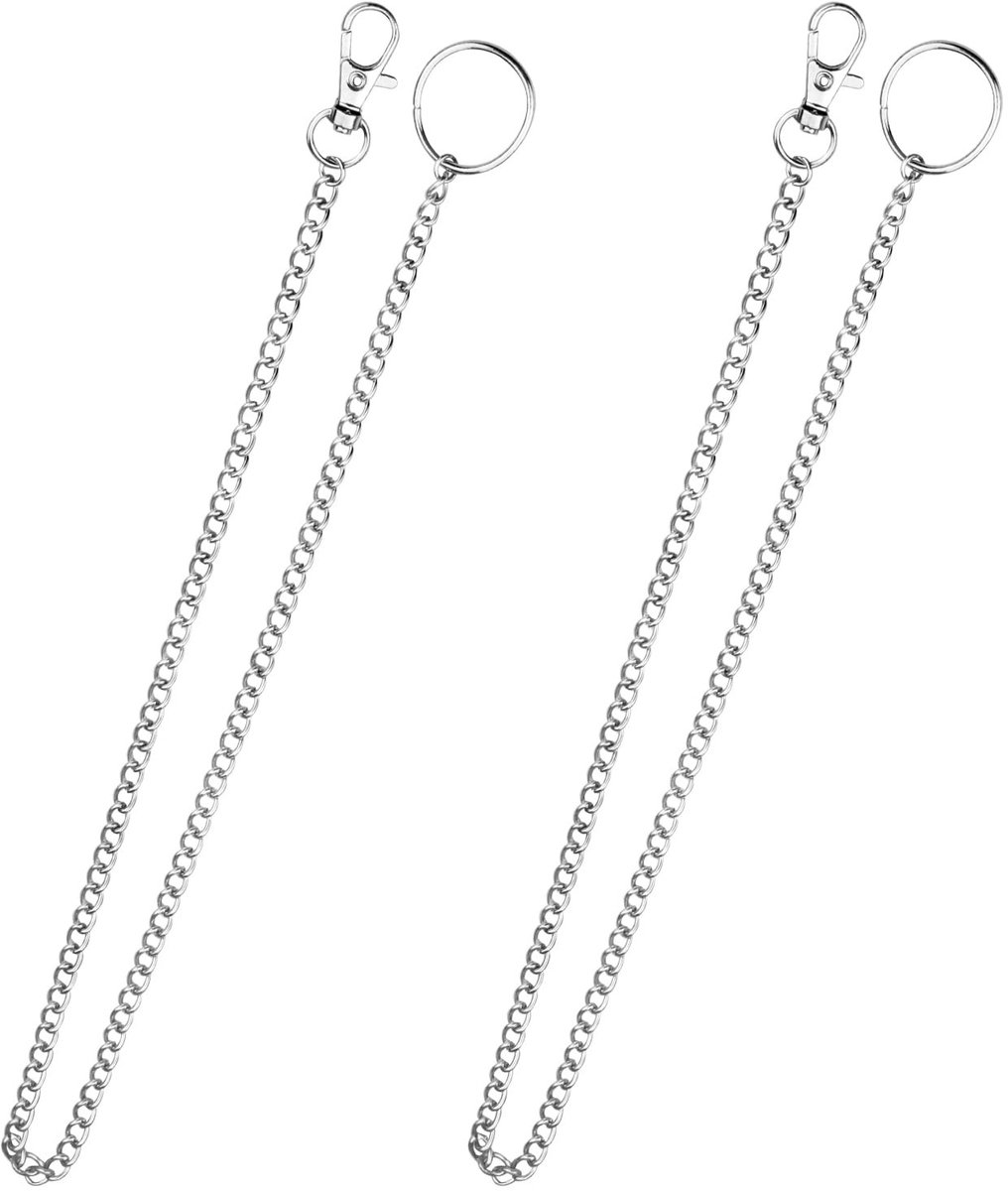 Dailygoods- Sleutelhanger 50 cm - Roestvrij Staal - Broekketting - Sleutelring - Karabijnhaak - Lichtgewicht en robuust - Sleutelketting