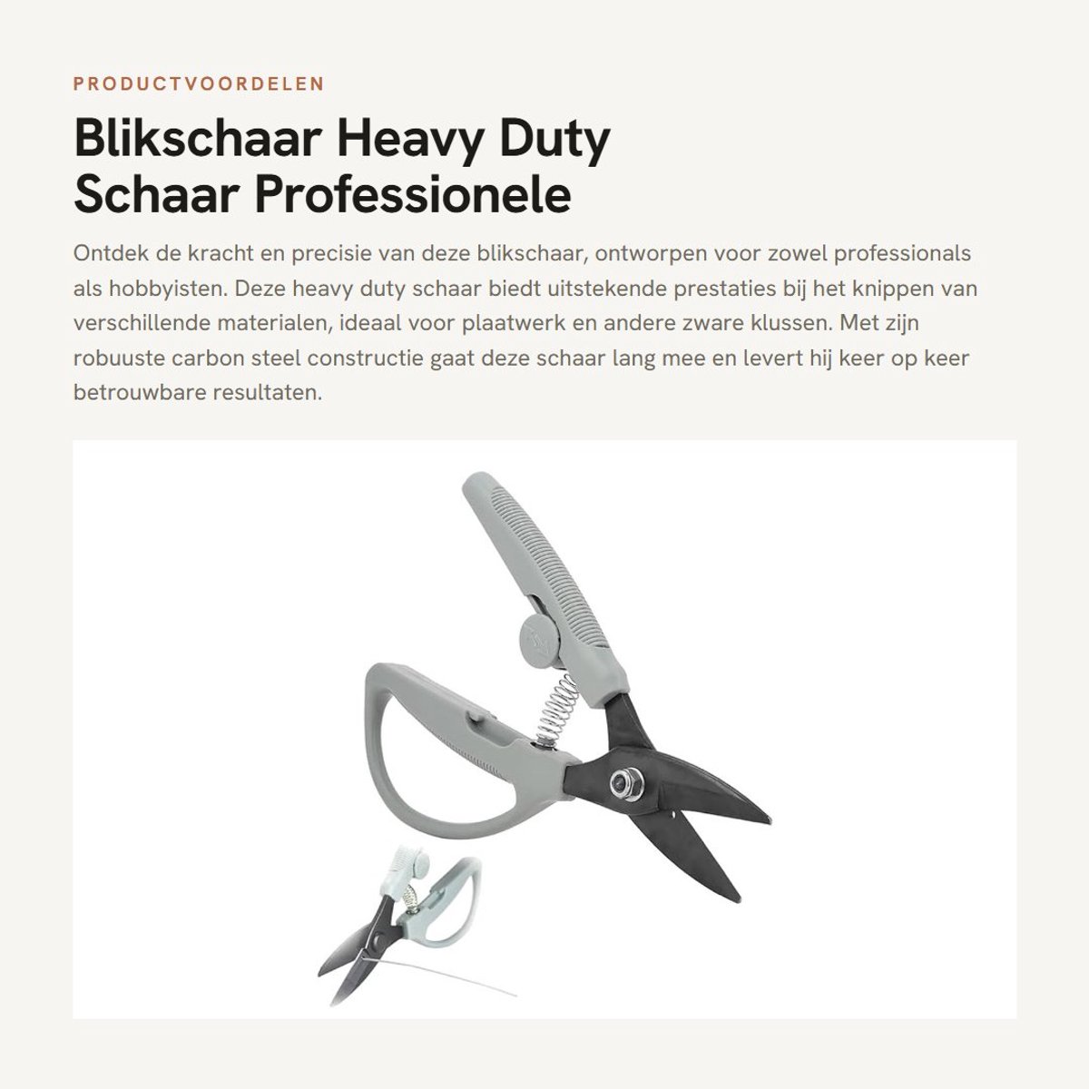 Dailygoods - Blikschaar - Heavy Duty Schaar - Professionele Draadknipper - 26 x 10 cm - Geschikt voor Plaatwerk - Carbon Steel - 200 g