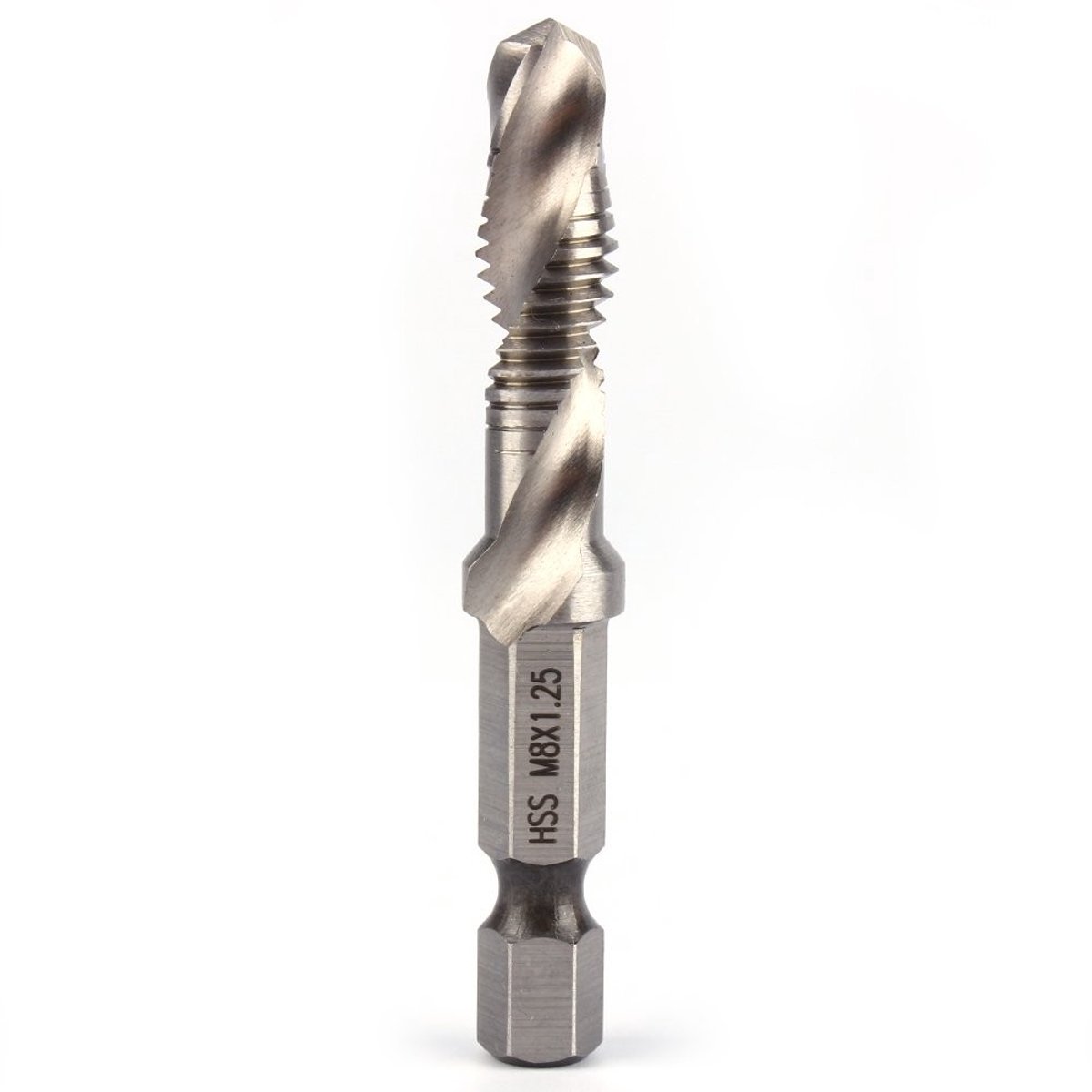 Dailygoods- Zelftappende Boren M8 - HSS 14 Hex Shank - Geïntegreerd Boren/Tappen - Sterk/Duurzaam - Nauwkeurige Geslepen Punten - Geschikt voor Zachte Metalen - Tapboor