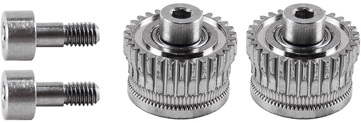 Dailygoods- Tandwielset Vernikkeld - 2-delige Set - Gehard Staal - Hoge Precisie 55HRC - Corrosiewerend - Compatibel met K1/K1C/K1 Max - Extrudertandwielen