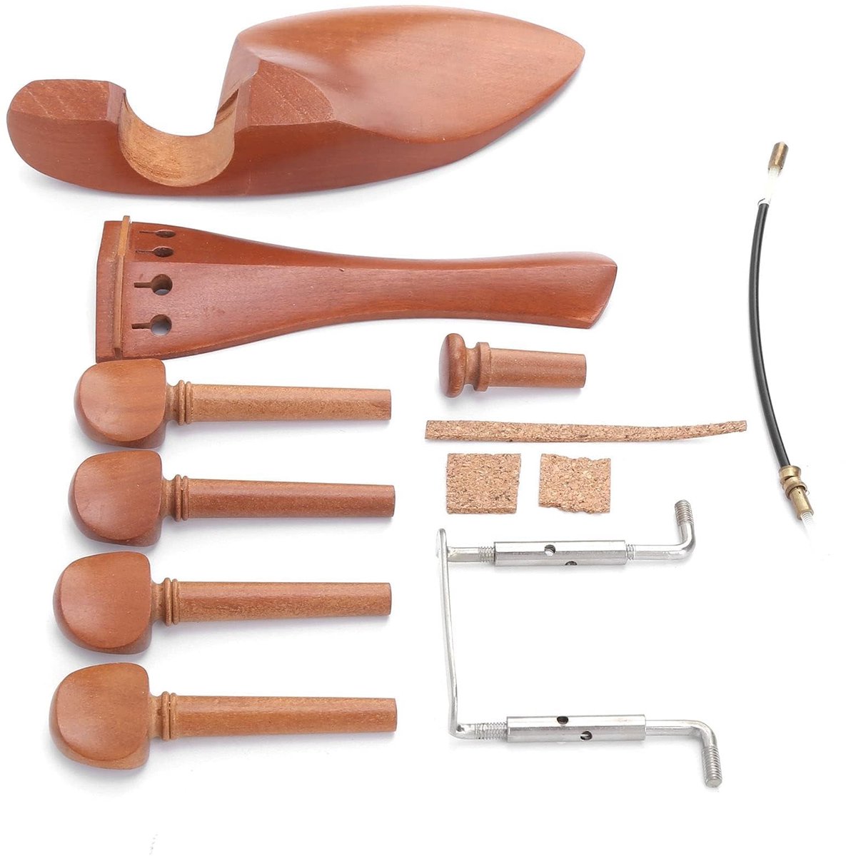 Dailygoods- Viool Accessoires Kit - 4/4 Viool - Kinsteun - Staartstuk - Haringen - Hoogwaardig Hout - Bescherming en Geluidskwaliteit - Vioolaccessoires
