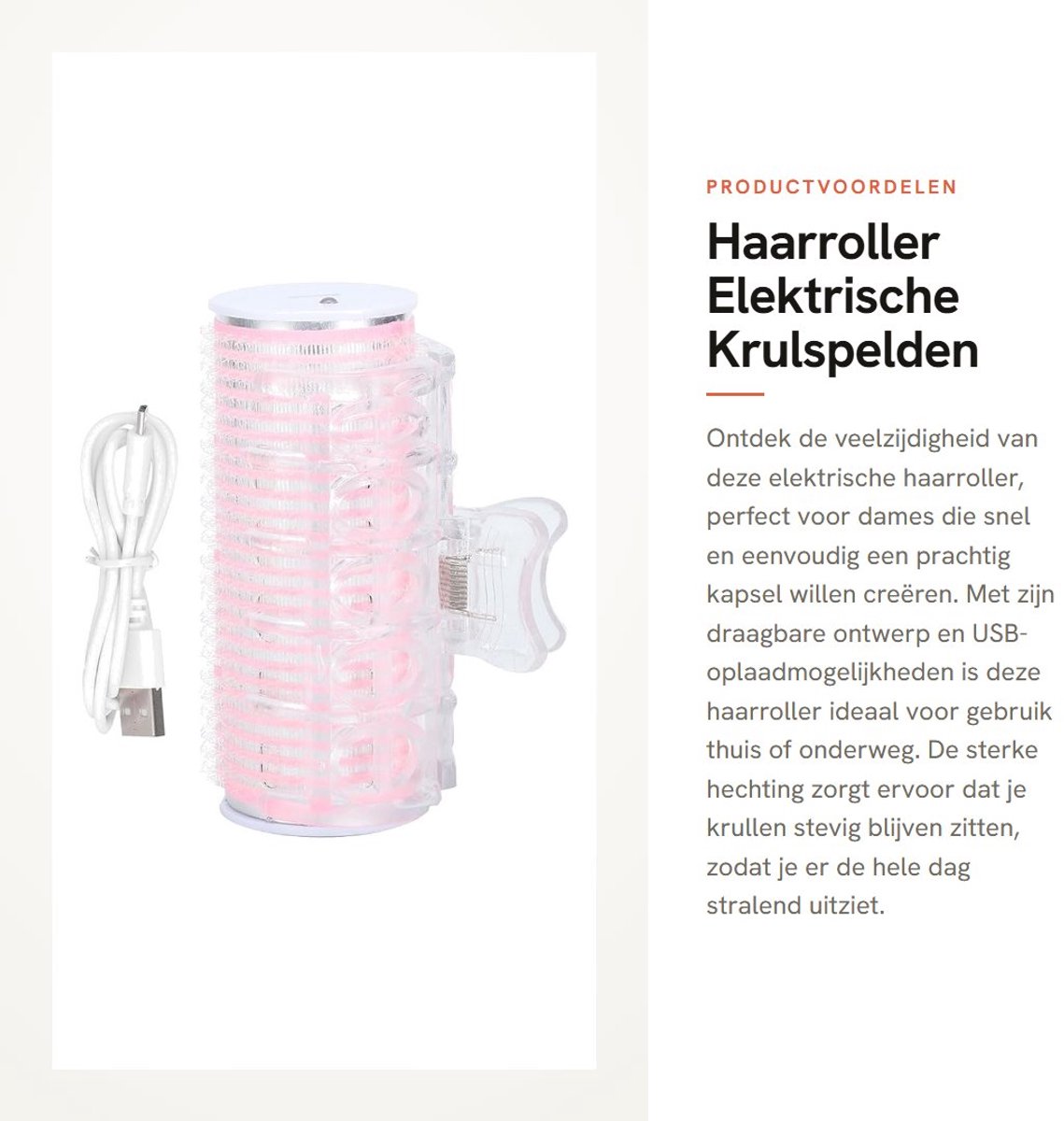 Dailygoods - Haarroller - Elektrische Krulspelden - Draagbaar en Compact - Roze - Doe-het-zelf Kappersgereedschap - Ideaal voor Dames
