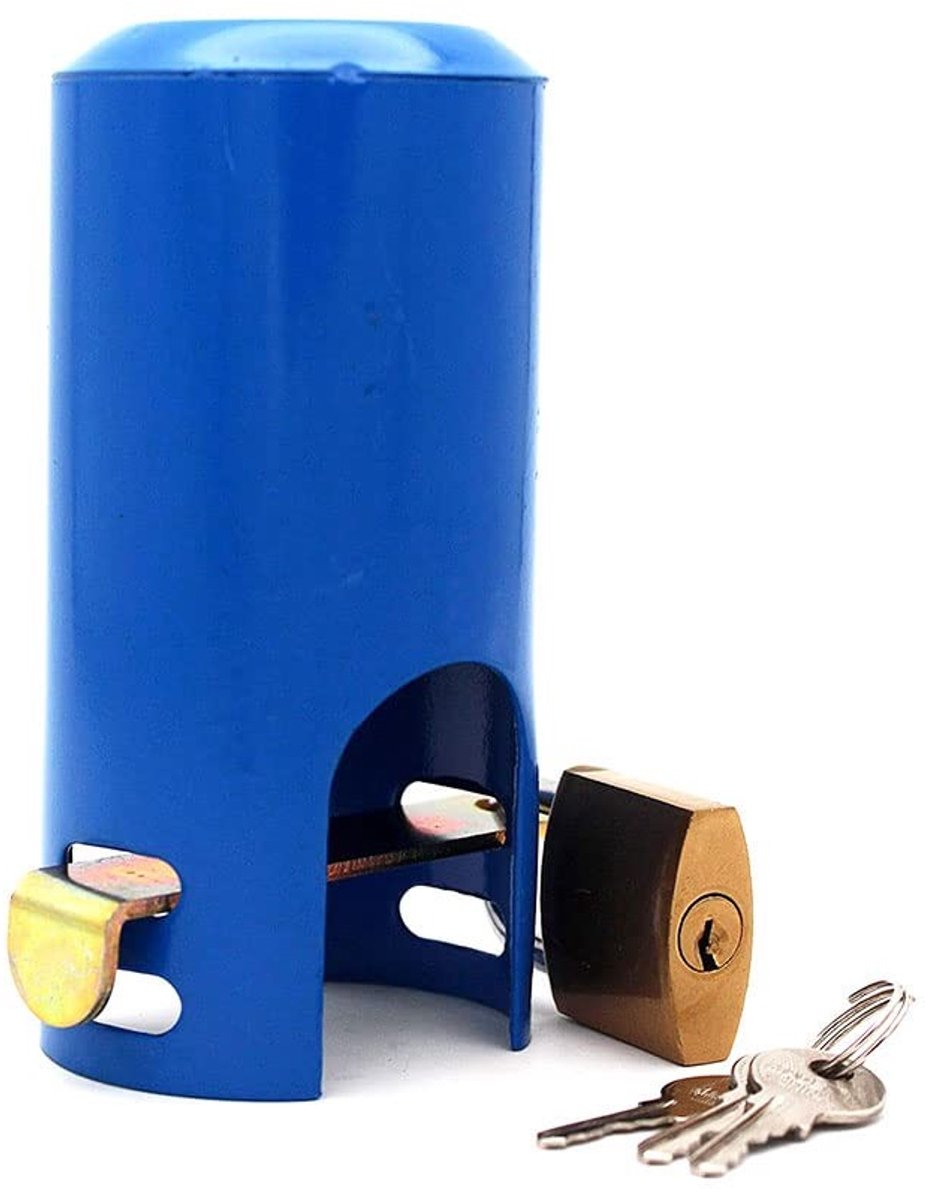 Dailygoods- Kraanlock Blauw - Metalen Kraanlock - Anti-Diefstal - Waterbesparing - Eenvoudige Installatie - Inclusief Sleutels - Kraanslot