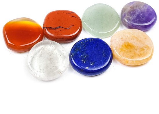 Dailygoods- Chakra-stenen Set 7-delig - Gepolijste Kristallen - Helende Stenen - Reiki/Meditatie/Yoga - Onregelmatige Vorm - Healing Crystals van Dailygoods — afbeelding 5
