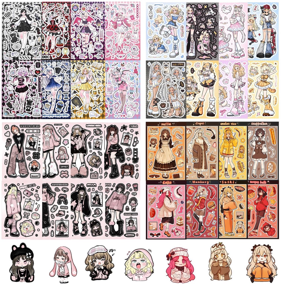 Dailygoods- Cartoonstickers 32 vellen - Stickers voor Kinderen - Schattige Figuurstickers - Decoratieboek - Creatieve DIY - Meerdere Kleuren