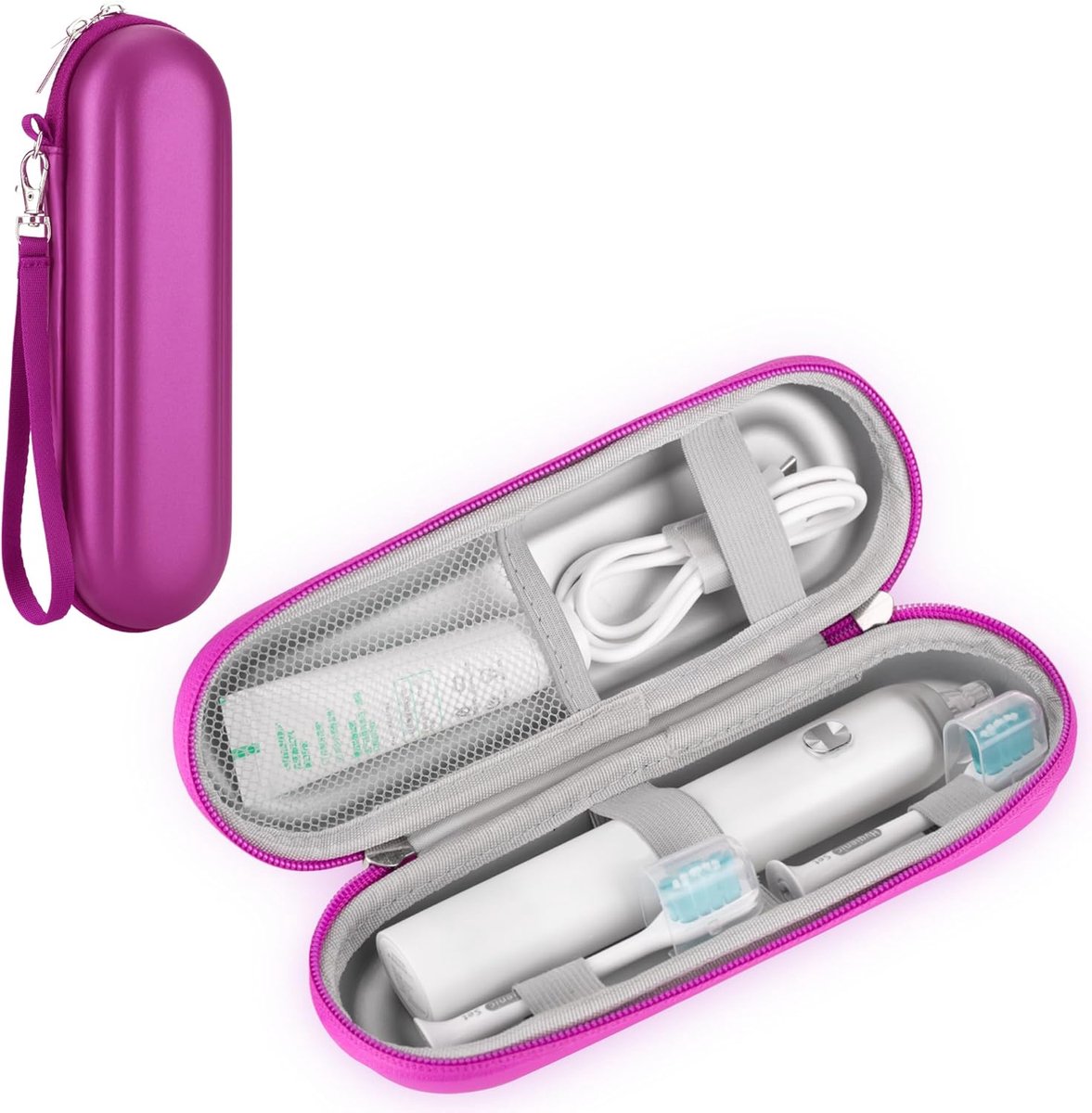 Tandenborstel Hoesje - Reis Etui - Tandenpoetsen Onderweg - Hygiënisch Opbergen - 23.9 cm - Roze
