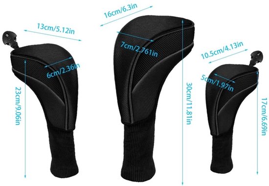 Allecto - Golfclubs hoofd covers - Golf ijzer cover set - Voorkomt schade - Unisex - Zacht nylon materiaal - Inclusief verwisselbare nr. tag - Besc... van Allecto — afbeelding 3