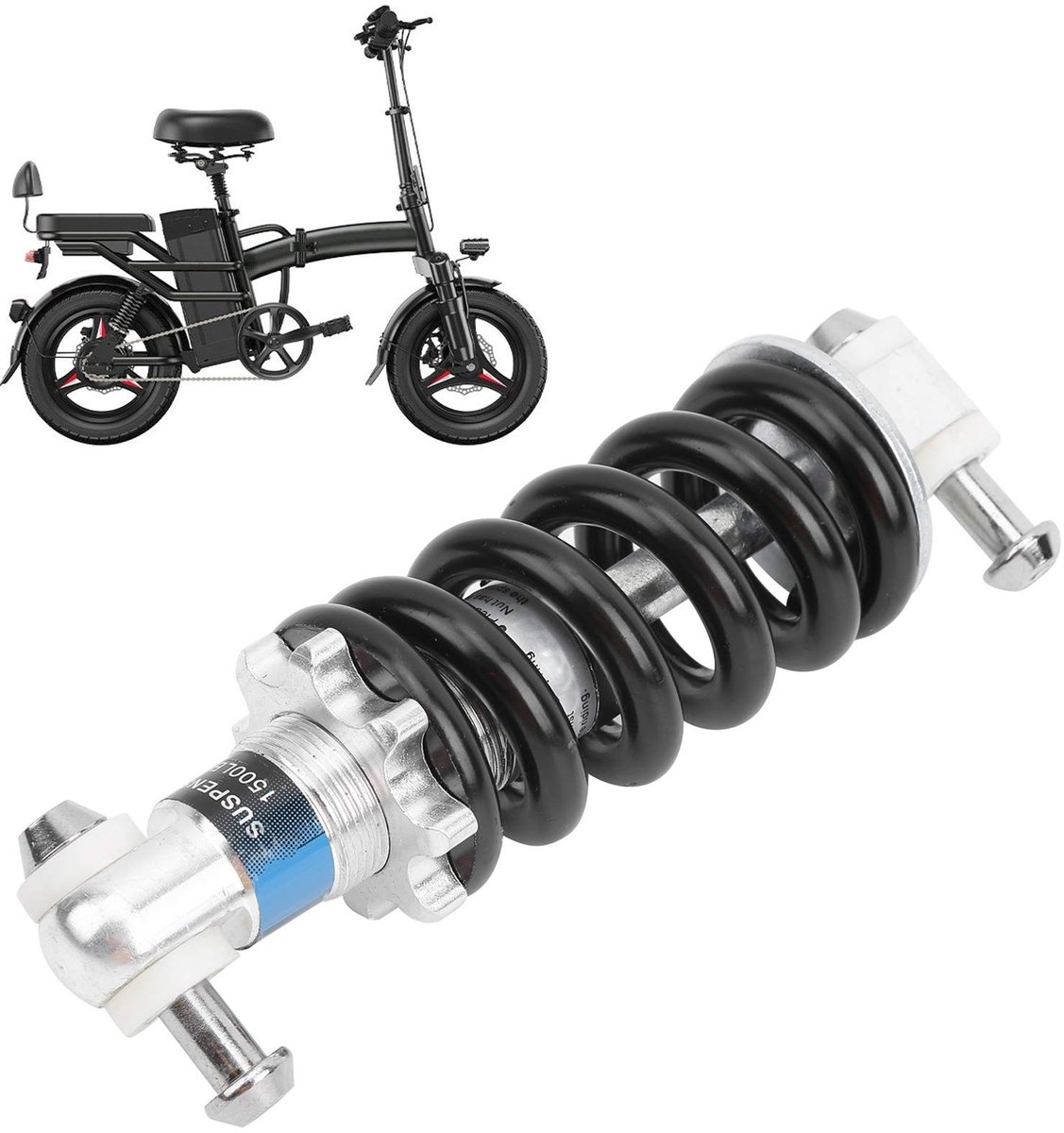 Dailygoods - Fiets schokdemper - Mountainbike demper - Soepel rijden - 150 mm - Stalen veer - Elektrische en normale mountainbike - Comfortabel rijden