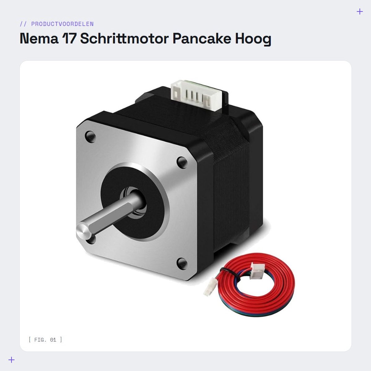 Dailygoods - Nema 17 Schrittmotor - Pancake - Hoog vermogen - 1,5 A - 3D-printer - 4 Draden - Geschikt voor Creality CR-10 en Ender 3