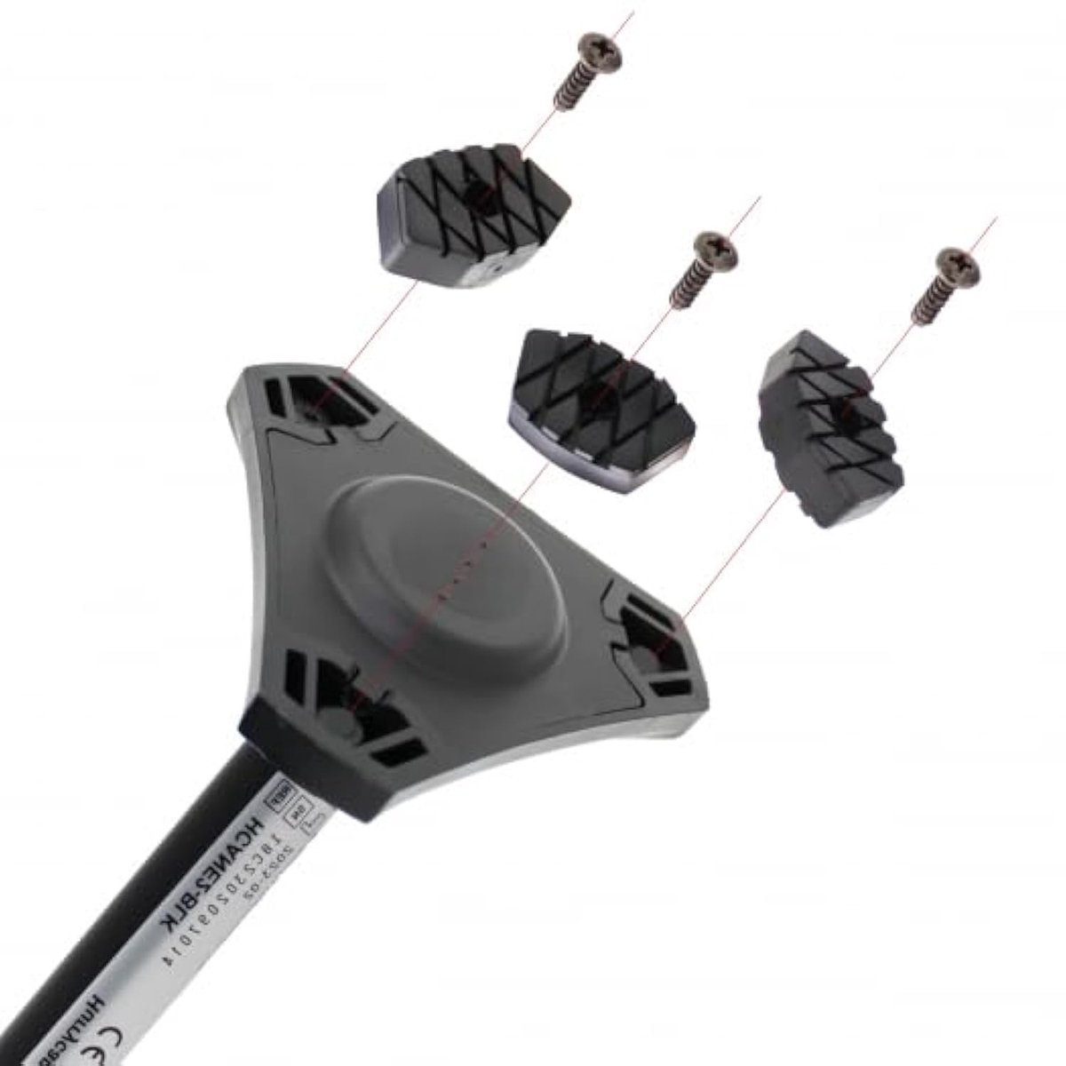 Dailygoods- Rietpunten Set van 3 - Vervangende Rubber Voetjes - Geschikt voor HurryCane Comfort Edition - Verhoogde Grip - Vermindert Uitglijden - Verbeterde Veiligheid - Wandelstokpunten