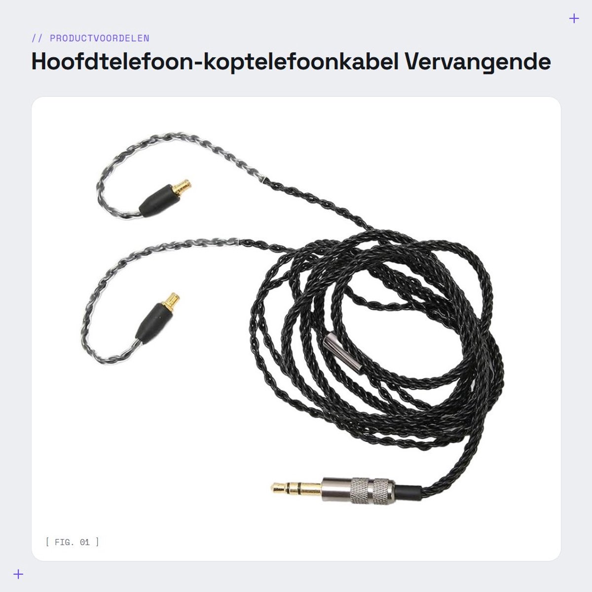 Dailygoods - Hoofdtelefoon-koptelefoonkabel - Vervangende kabel - Zwart - 3,5 Mm - Geschikt voor CKS1100 E40 E50 E70 LS200 LS300 LS400 CKR90 CKR100 LS...
