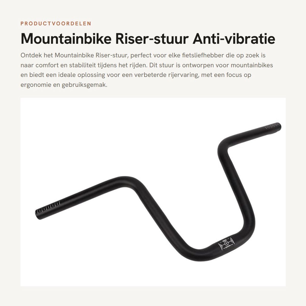 Dailygoods- Fietsstuur Antivibratie - Aluminium - Extra Lang - Schokbestendig - Antislip - Ergonomisch Ontwerp - Fiets Stuur
