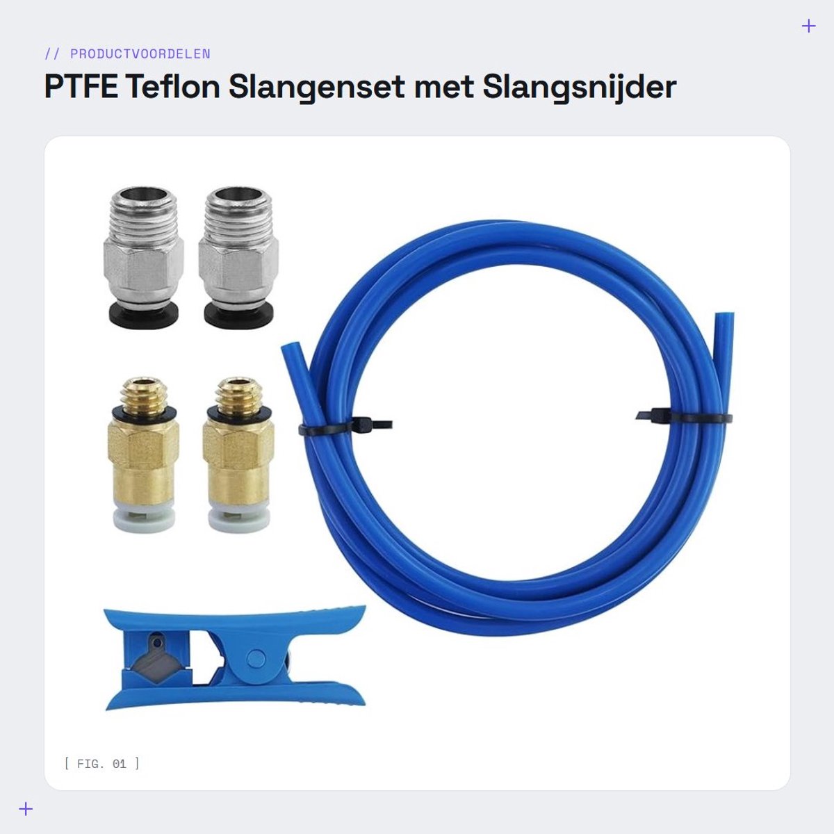 Dailygoods- Aansluitstukken 6 Stuks - PTFE-Teflon Slangenset - Slangsnijder - Duurzaam Materiaal - Eenvoudige Installatie - Blauw 12,7 x 11,8 x 2,6 cm