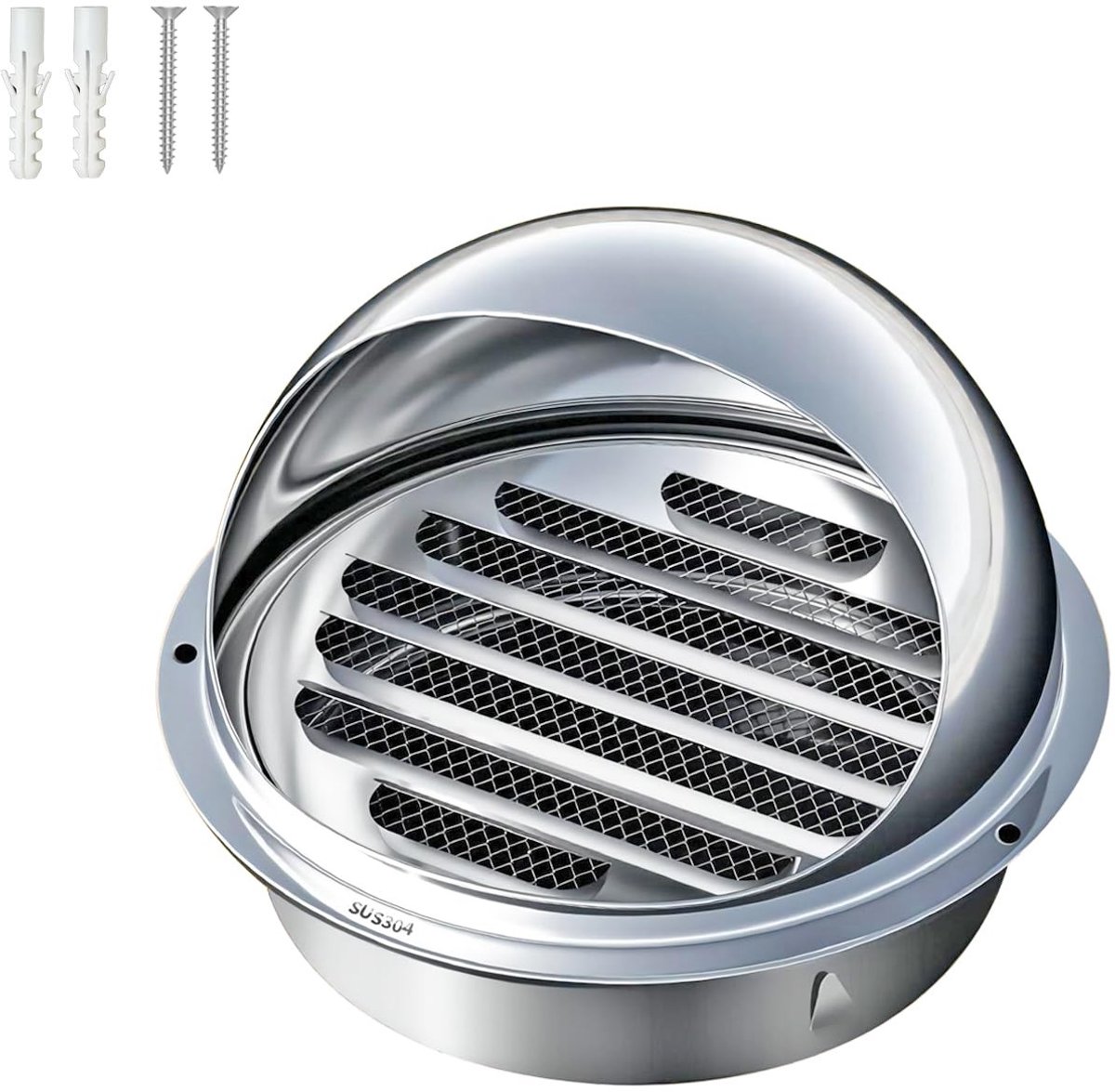 Dailygoods - RVS Air Vent 100 mm voor Externe Muuruitlaat