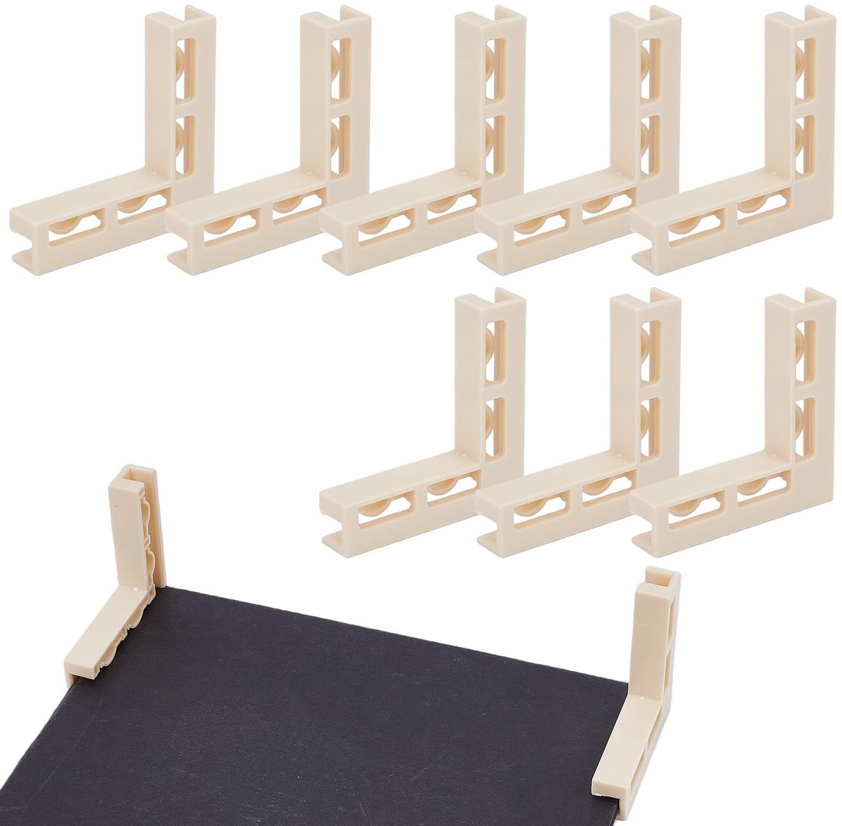 Dailygoods- Fotoachtergrondhouder Verstelbaar - 8 x L-vormige Houders - Kunststof - Verticaal - 6,9 x 6,9 cm - Waterdicht - Achtergrondsteun
