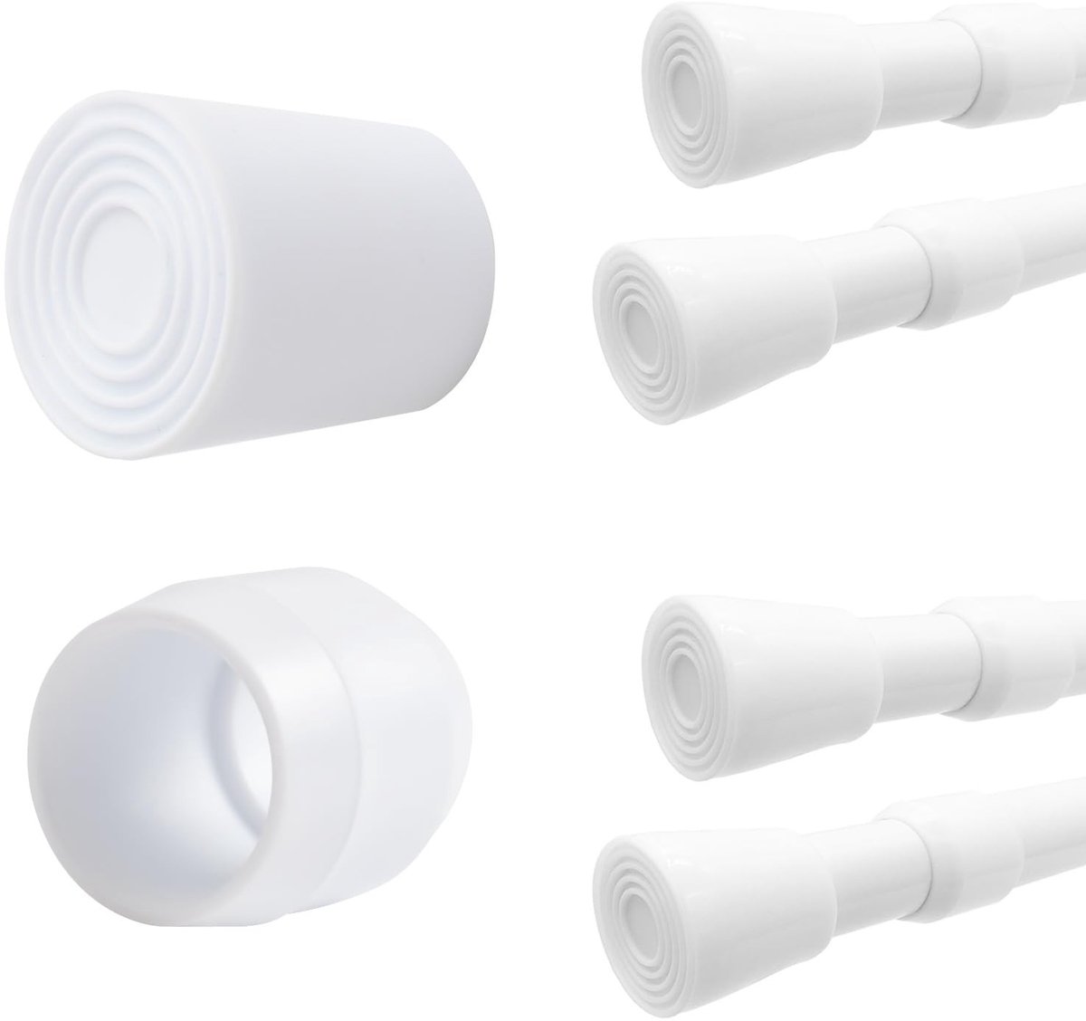 Dailygoods- Stangdoppen - 8 Stuks - Eindkap - Antislip - Waterdicht - Corrosiebestendig - Kunststof - Gordijnroede Eindkap